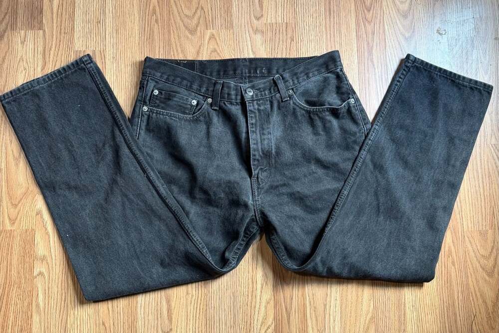 Levi's 505 Jeans Size 36x29 Black Denim Regular Fit Straight Leg